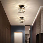 Crystal Metal Cube Ceiling Light