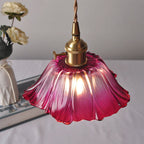 Flower Shaped Glass Pendant Lamp – Sculptural Romantic Warm Glow Design