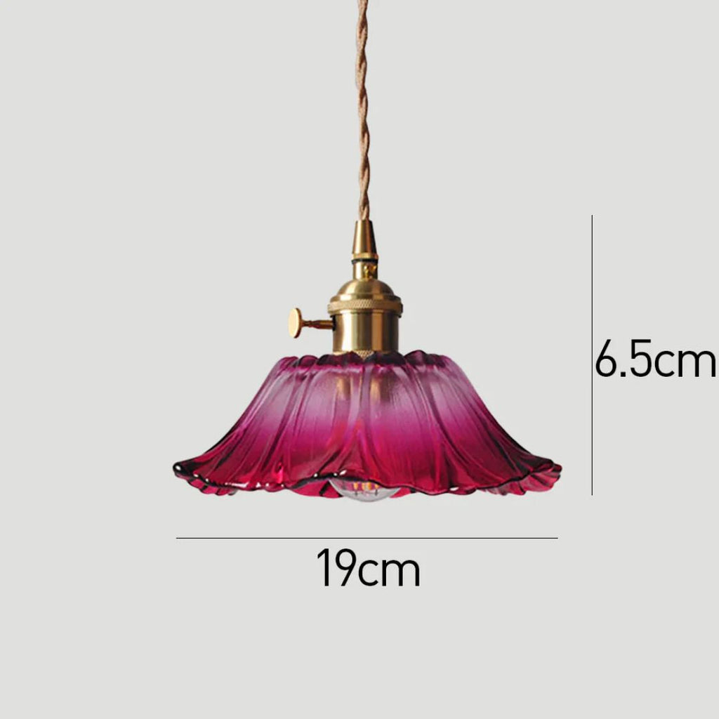 Flower Shaped Glass Pendant Lamp – Sculptural Romantic Warm Glow Design