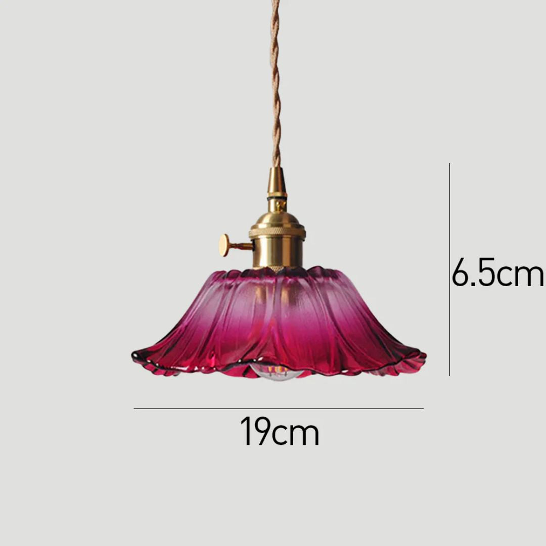Flower Shaped Glass Pendant Lamp – Sculptural Romantic Warm Glow Design