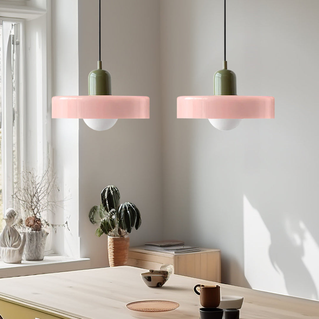 Double Glass Pendant Lamp – Retro Inspired Modern Dining Table Design