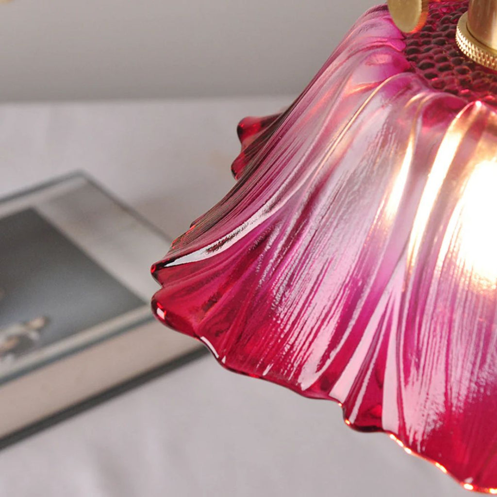 Flower Shaped Glass Pendant Lamp – Sculptural Romantic Warm Glow Design