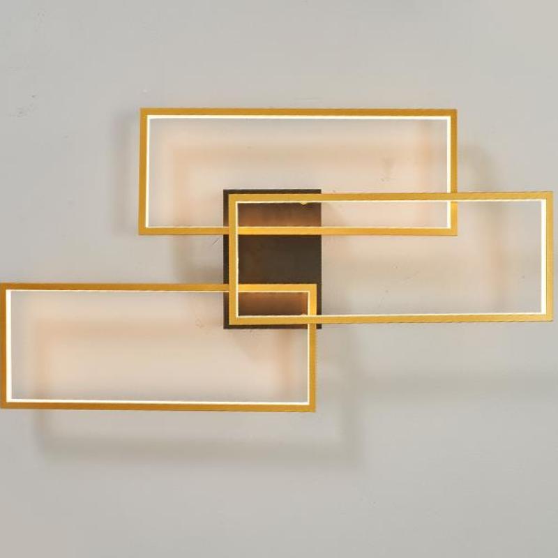 Modern Rectangle Ceiling Light Metal and Silica Gel | Dimmable LED Lighting for Living Room and Bedroom | 10-15㎡ Coverage
