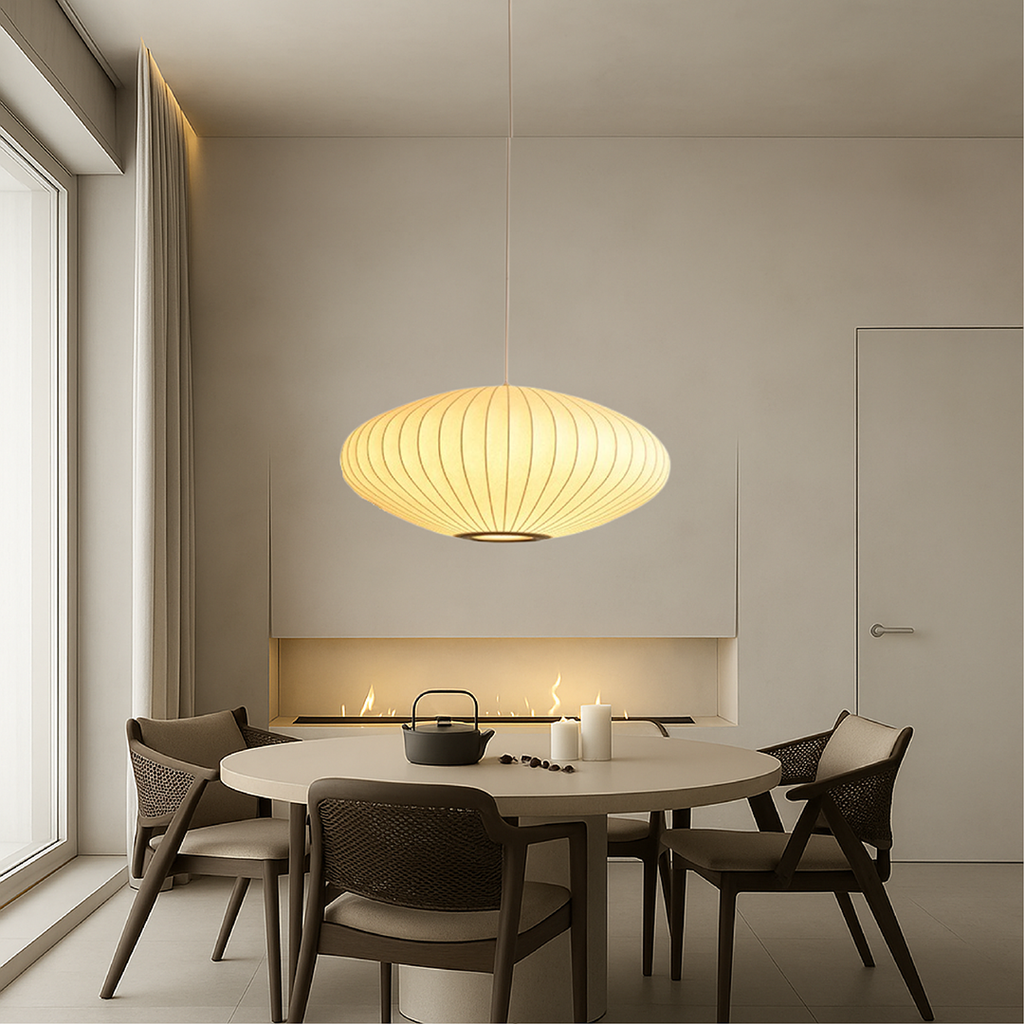 Silk Pendant Lamp – Italian Inspired Sculptural Elegant Design