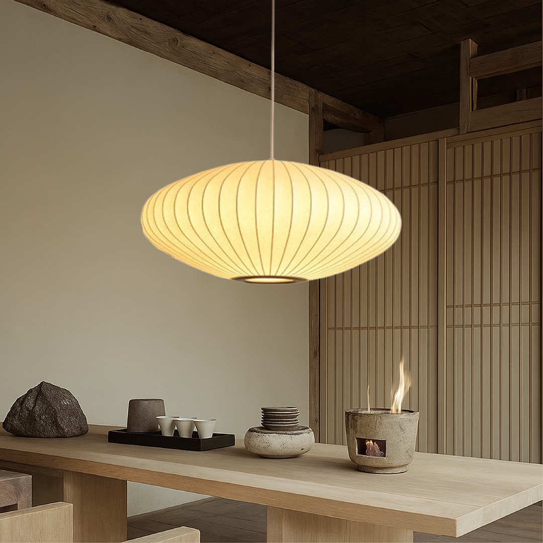 Silk Pendant Lamp – Italian Inspired Sculptural Elegant Design