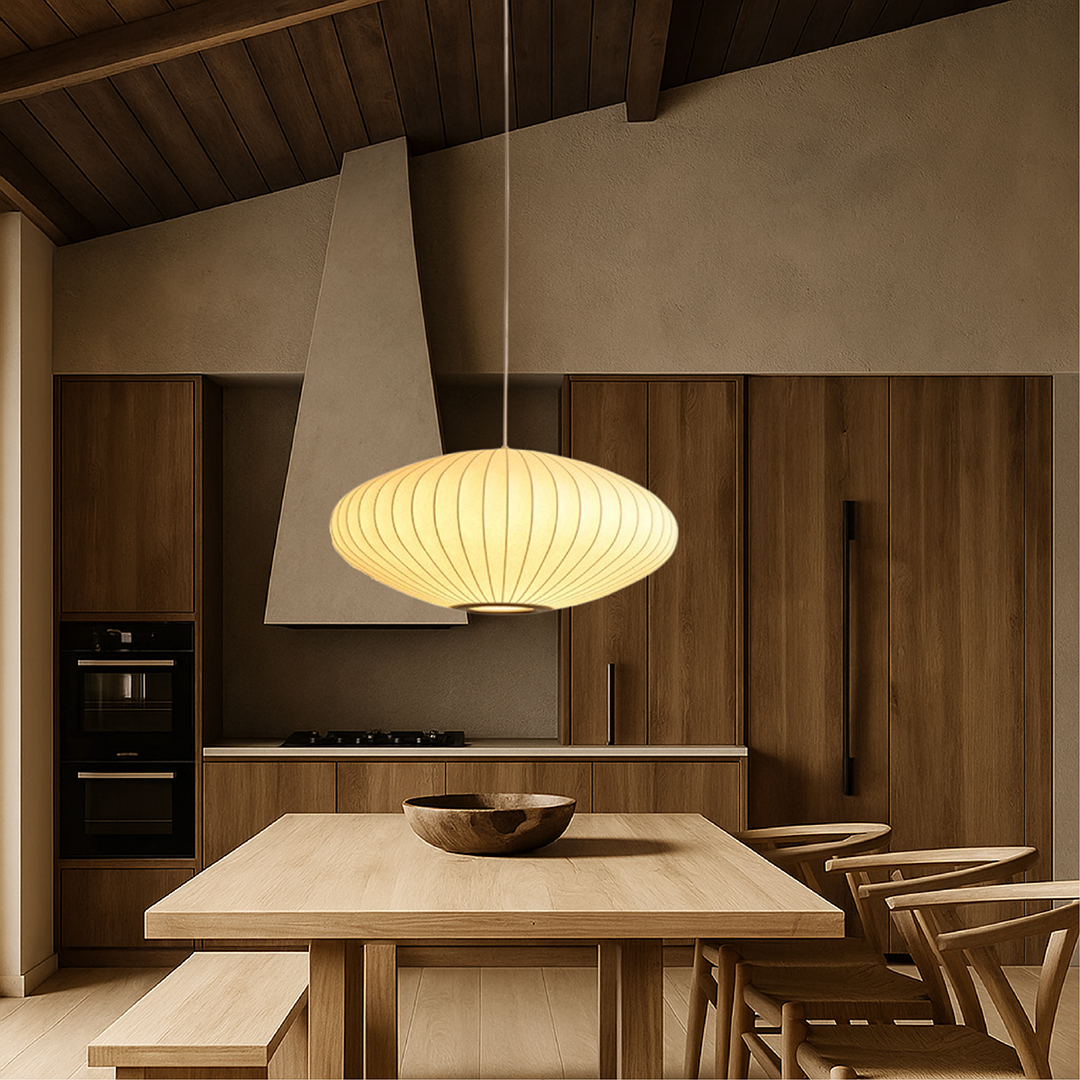 Silk Pendant Lamp – Italian Inspired Sculptural Elegant Design
