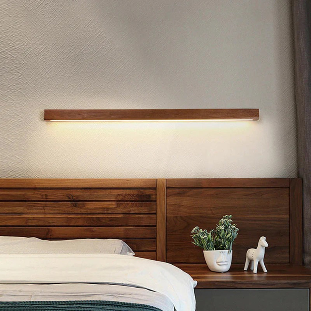 Minimalist Wooden Linear Wall Light