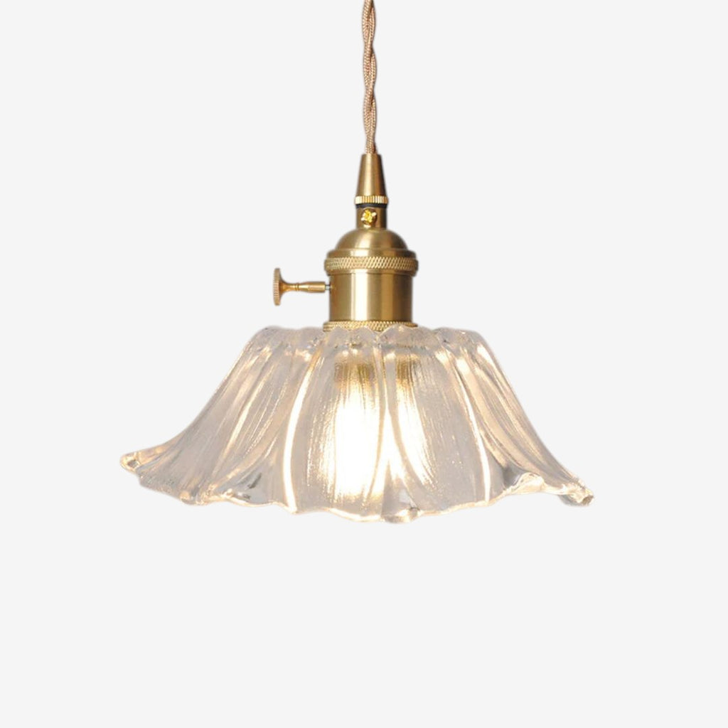 Flower Shaped Glass Pendant Lamp – Sculptural Romantic Warm Glow Design