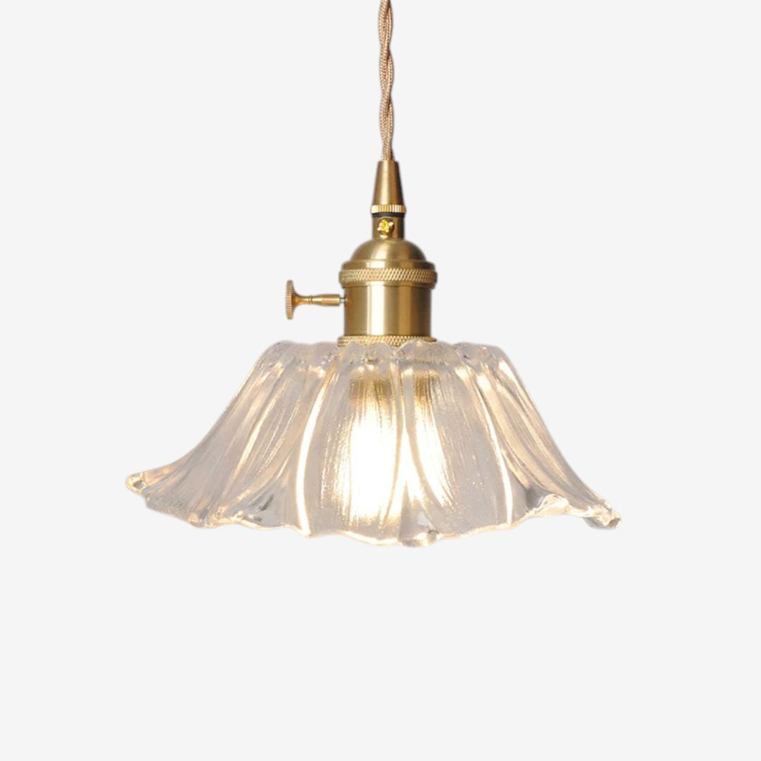 Flower Shaped Glass Pendant Lamp – Sculptural Romantic Warm Glow Design