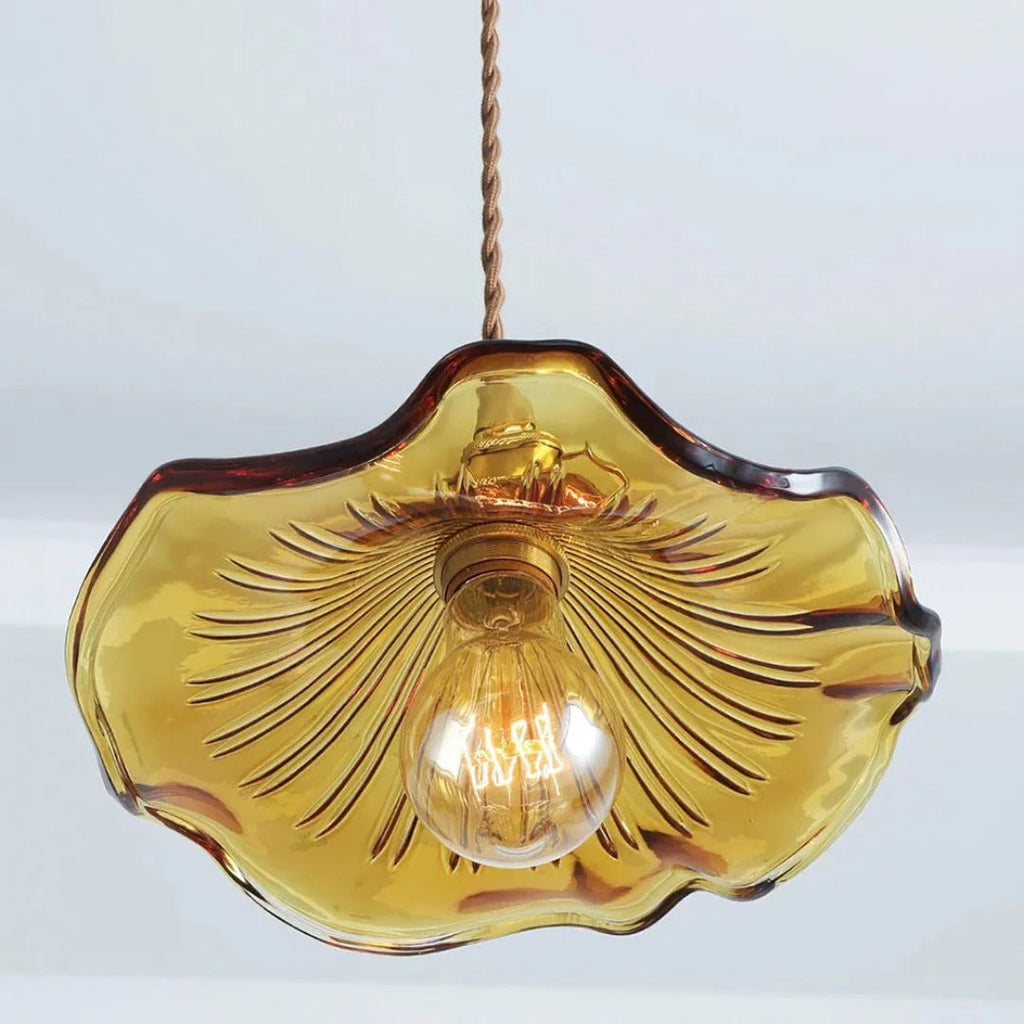 Vintage Floral Glass Pendant Light
