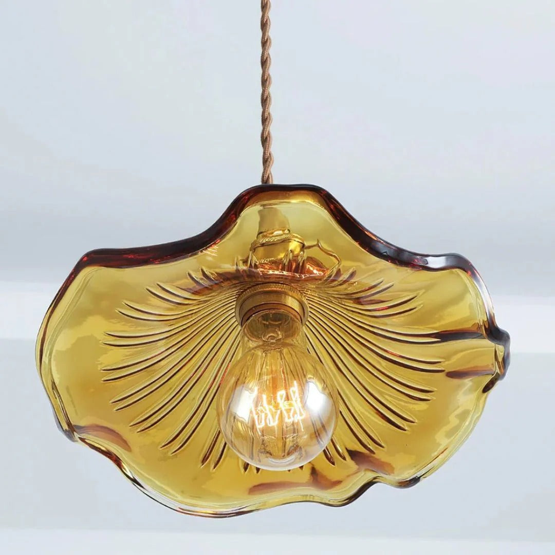 Vintage Floral Glass Pendant Light