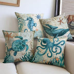 Decorative Cushion with Sea Life Motif