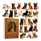 2026 Christmas German Shepherd Advent Calendar 24 pieces 2D flat German Shepherd dog decorations Christmas Countdown surprise gift
