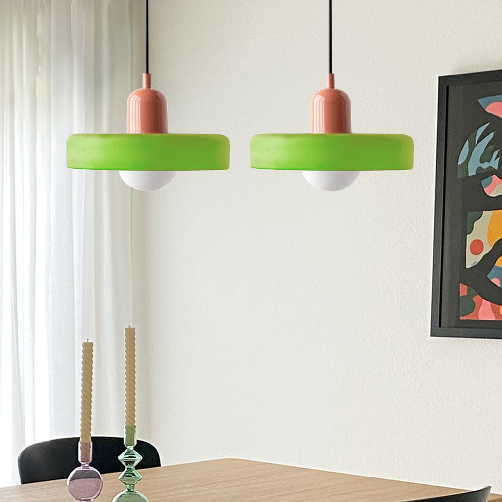 Double Glass Pendant Lamp – Retro Inspired Modern Dining Table Design
