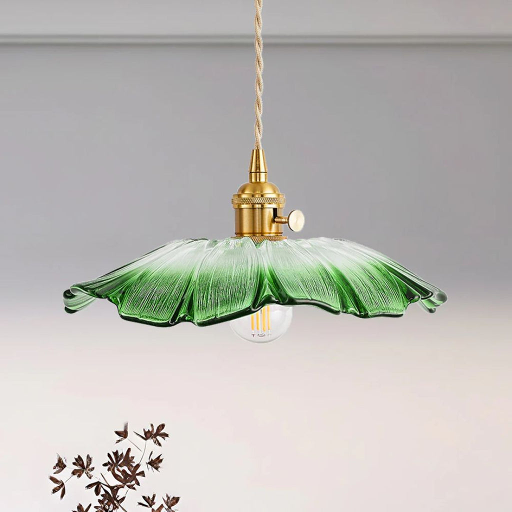 Flower Shaped Glass Pendant Lamp – Sculptural Romantic Warm Glow Design