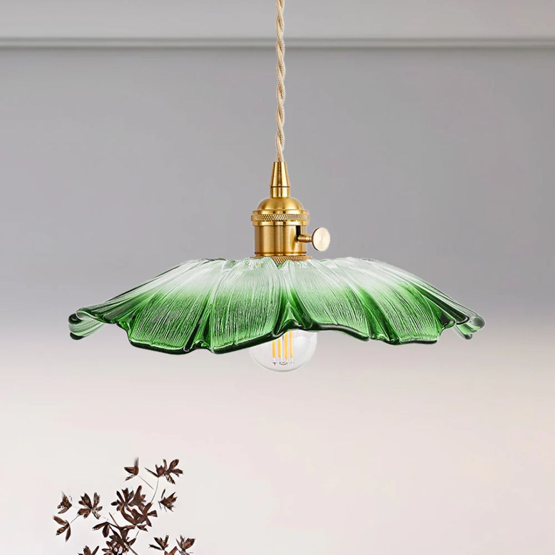 Flower Shaped Glass Pendant Lamp – Sculptural Romantic Warm Glow Design