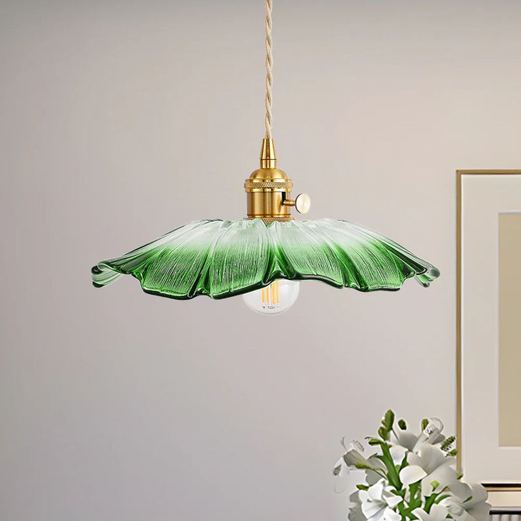 Flower Shaped Glass Pendant Lamp – Sculptural Romantic Warm Glow Design