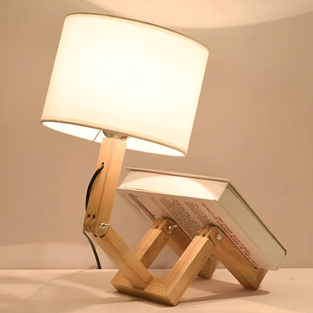 Adjustable Wooden Table Lamp Articulated Desk Light Modern Bedside Reading Lamp