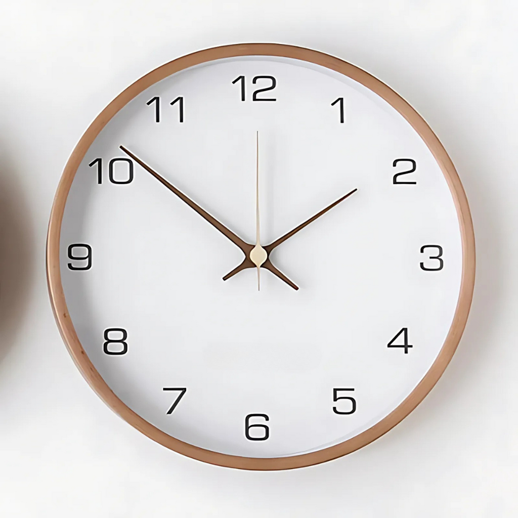 Modern Wooden Wall Clock Minimalist Silent Quartz Timepiece Contemporary Home Decor Clock