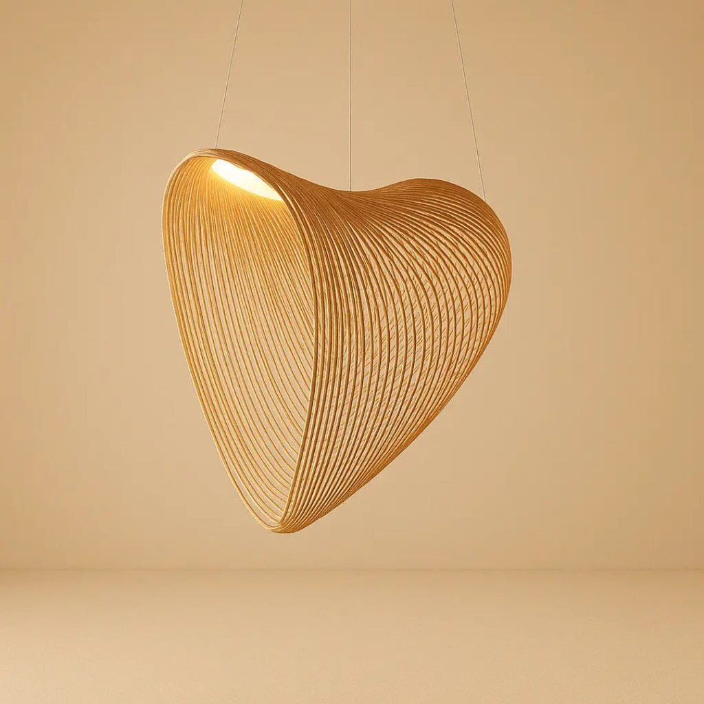 Minimalist Curved Wooden Pendant Light