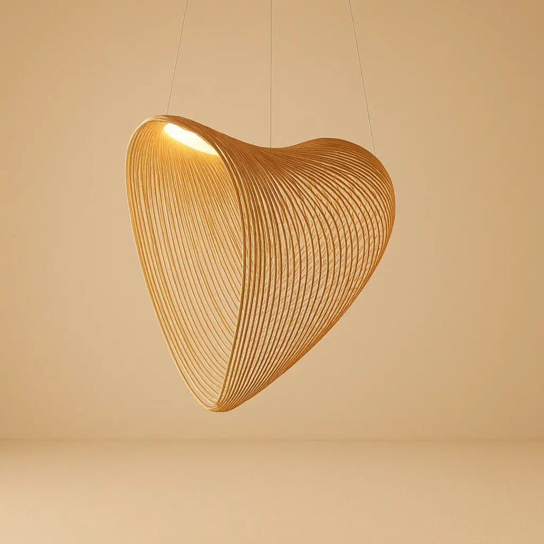 Minimalist Curved Wooden Pendant Light