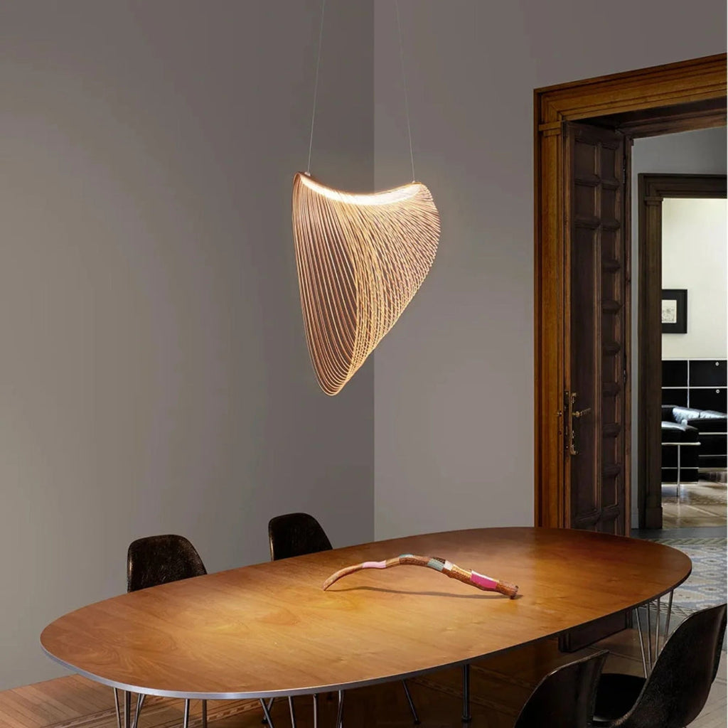 Minimalist Curved Wooden Pendant Light