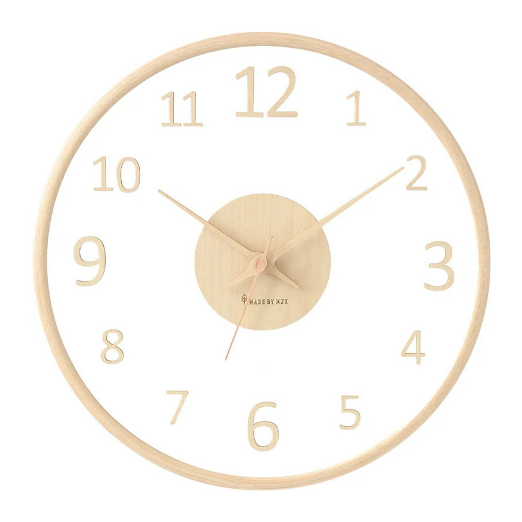 Minimalist Wooden Wall Clock Modern Silent Quartz Timepiece Scandinavian Home Decor