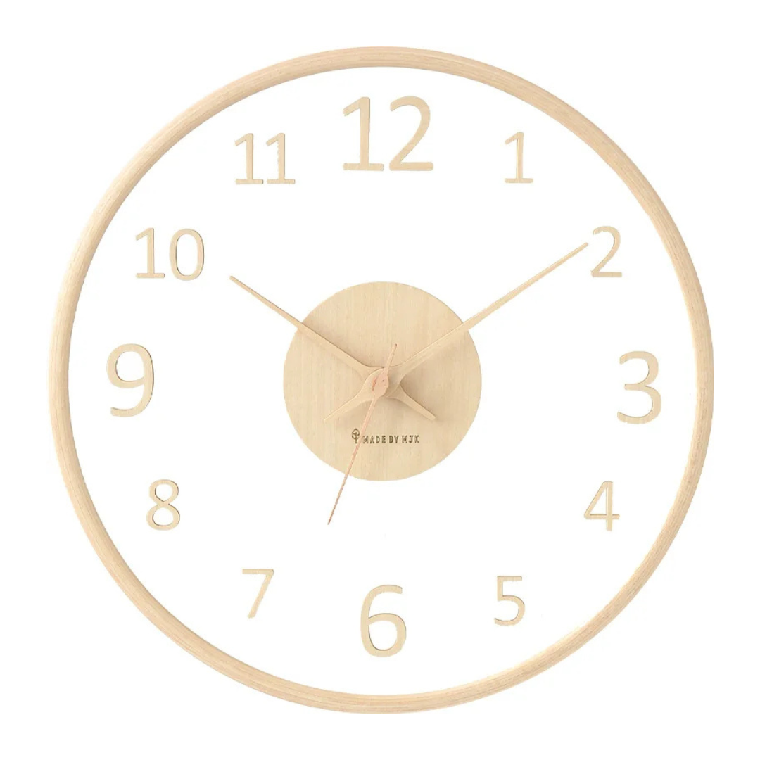 Minimalist Wooden Wall Clock Modern Silent Quartz Timepiece Scandinavian Home Decor
