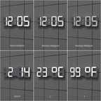 3D LED Digital Wall Clock Plastic | USB Powered 5V 1A | Wall Mounted Illuminated Display for Clear Visibility from Distance