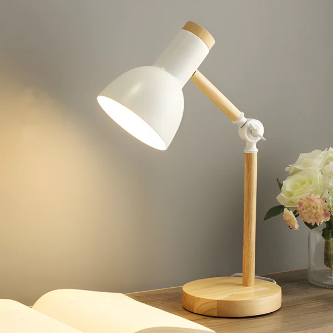 Adjustable Wooden Table Lamp Modern LED Desk Light