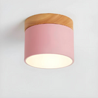 Nordic Wood Accent Ceiling Light Minimalist LED Flush Mount Lamp
