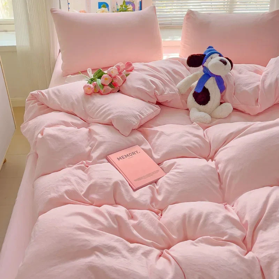 Soft Washed Duvet Cover Set Minimalist Bedding Collection Modern Bedroom Linen Set