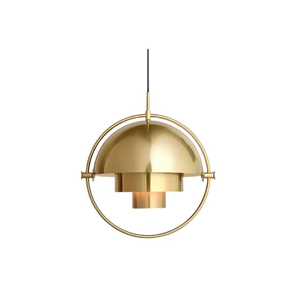 Danish Brass Dome Pendant Light