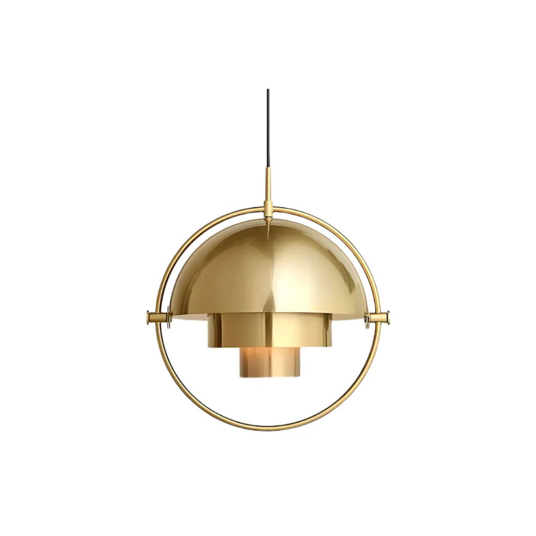 Danish Brass Dome Pendant Light