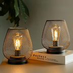 Portable LED Table Lamp Metal | Wireless Battery Operated 3W 300 Lumens | Cordless Warm Light for Indoor and Outdoor Use