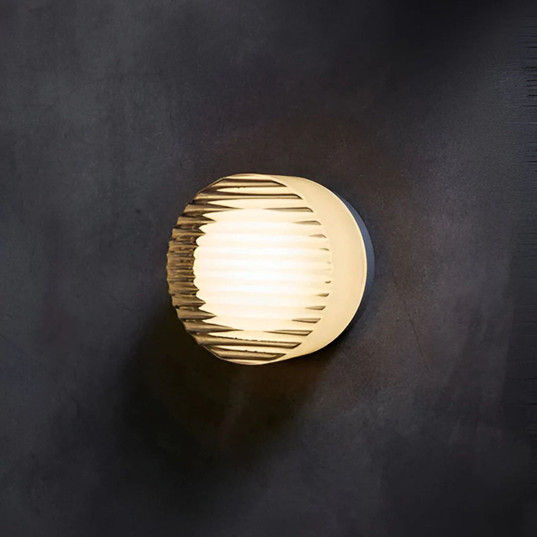 Round Wall Lamp – Amber Glass Minimalist Modern Accent Lighting