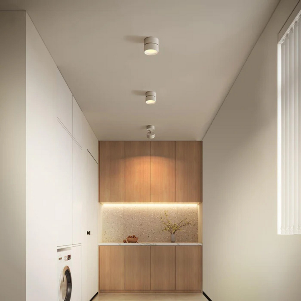 Adjustable LED Ceiling Light Aluminium | 7W Integrated LED | Focused Brightness for Kitchen Living Room and Hallway