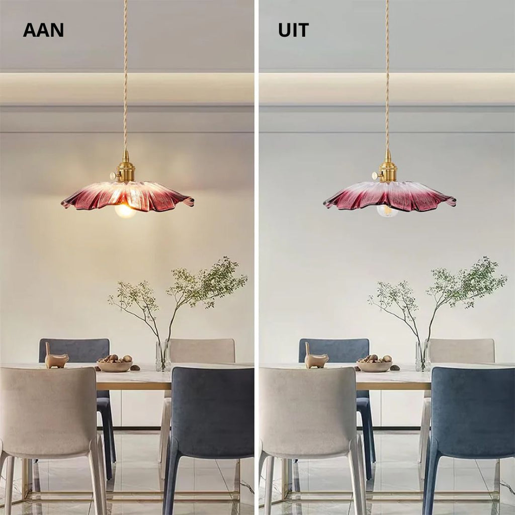 Flower Shaped Glass Pendant Lamp – Sculptural Romantic Warm Glow Design
