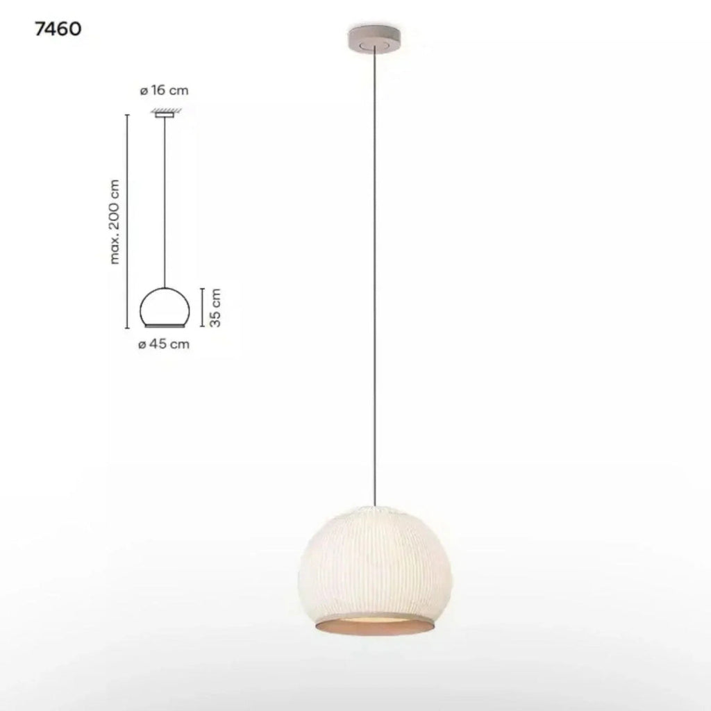 Japandi Ribbed Wood Pendant Light