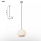 Japandi Ribbed Wood Pendant Light