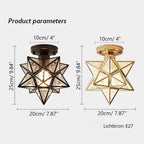 Star Shaped Ceiling Lamp – Geometric Sculptural Design With Gold Accents