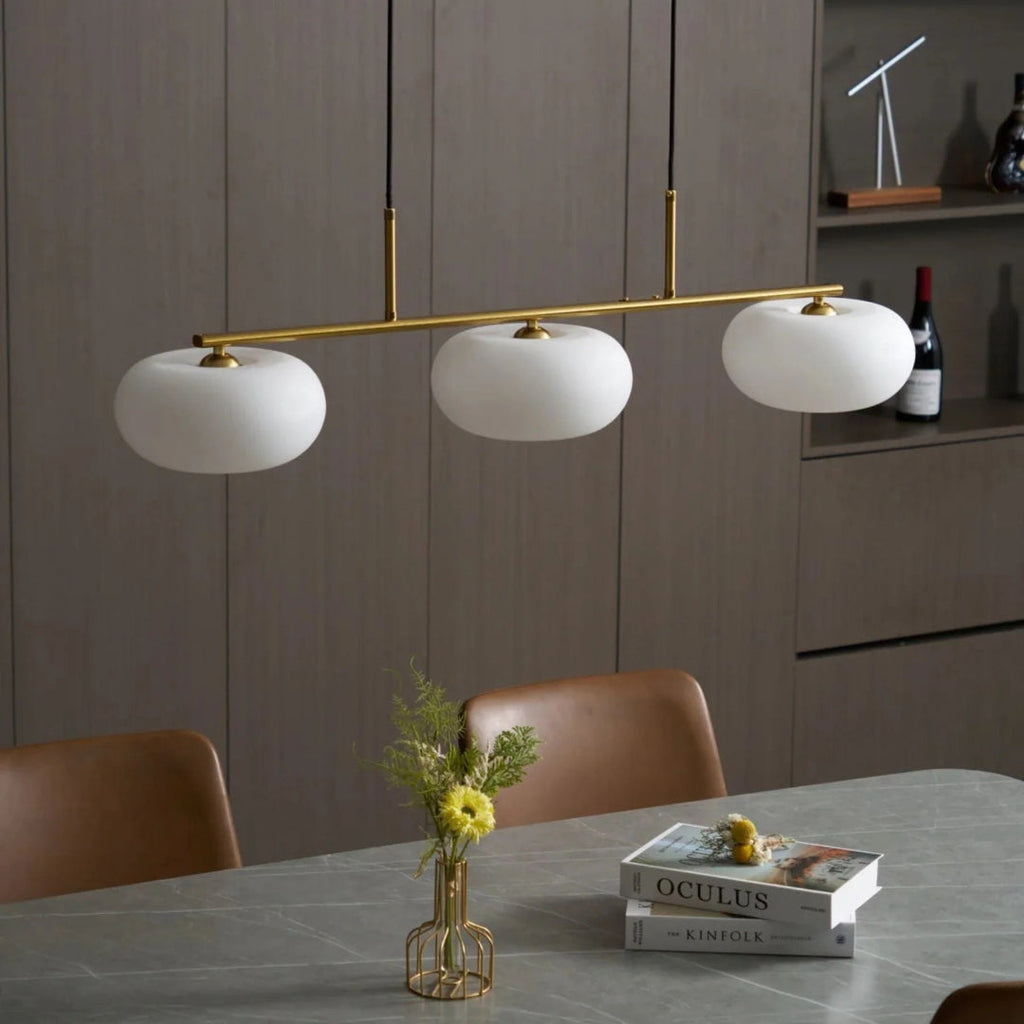 Linear Triple Glass Pendant Light