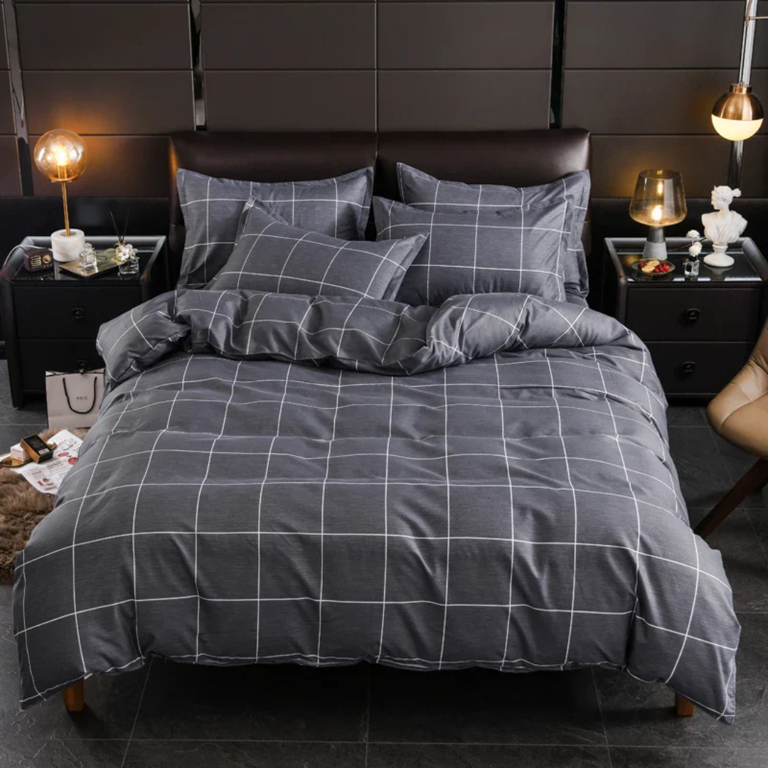 Botanical Print Duvet Cover Set Floral Pattern Bedding Collection Modern Bedroom Linen Set