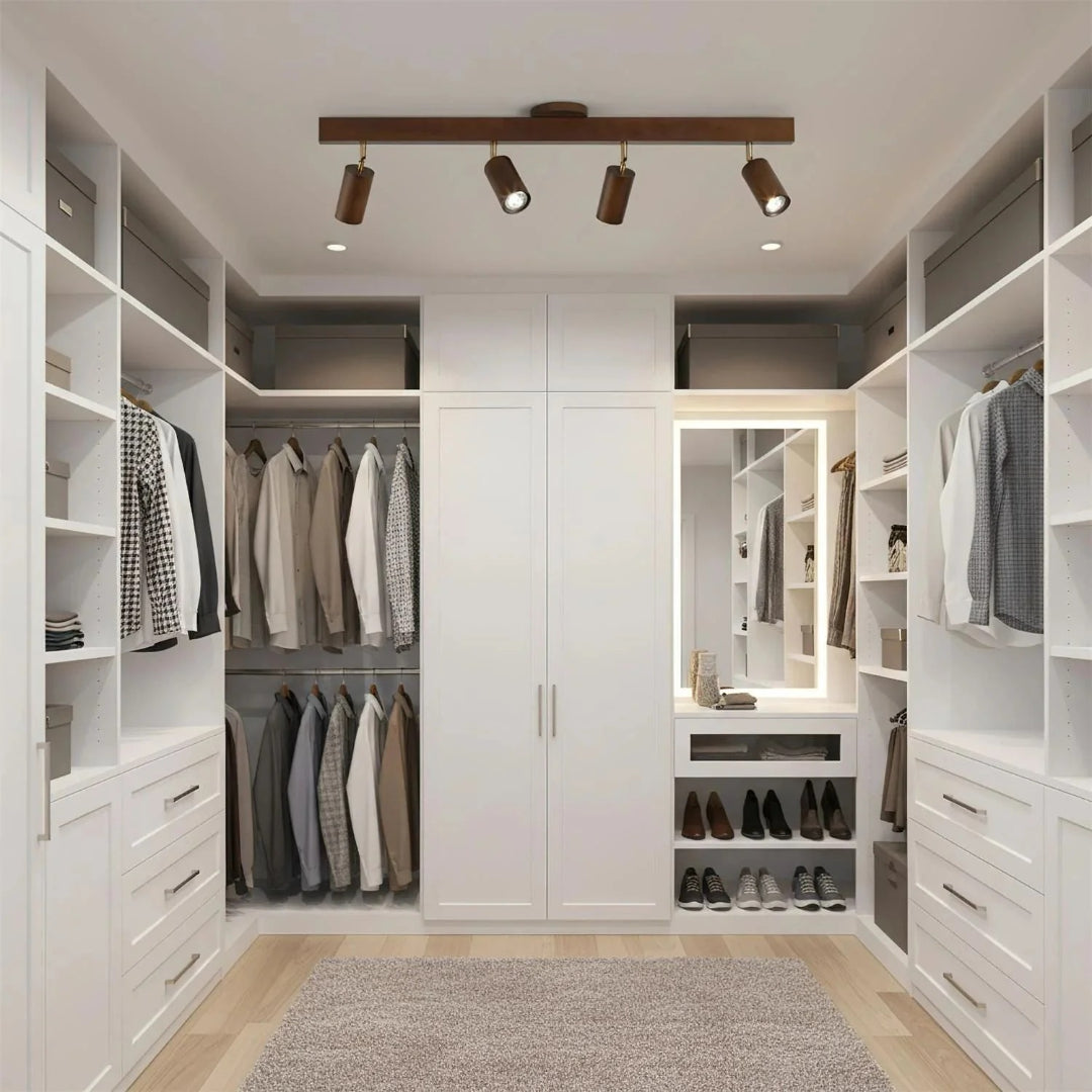 Wooden Adjustable Track Ceiling Light