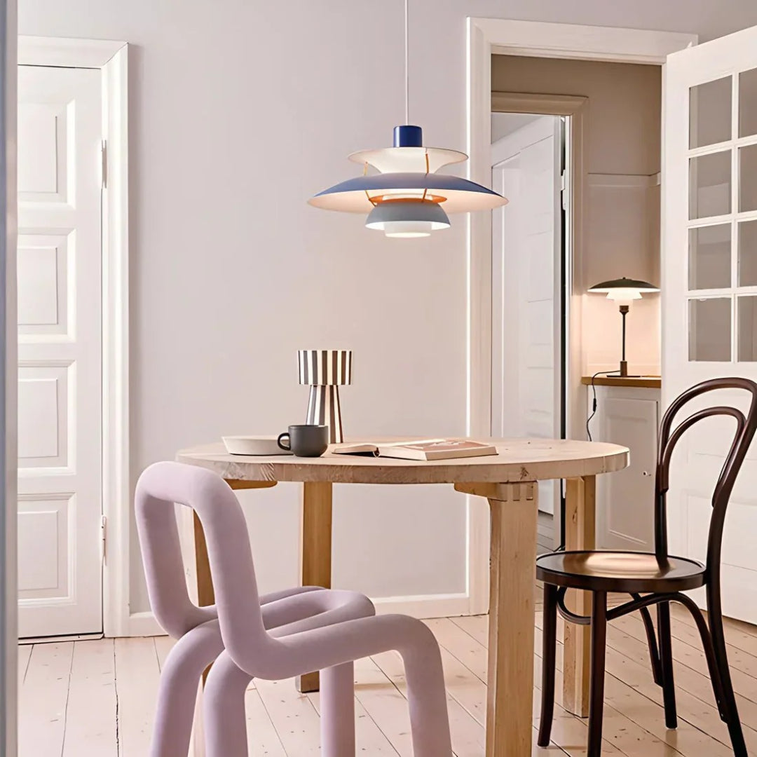 Contemporary Layered Metal Pendant Light