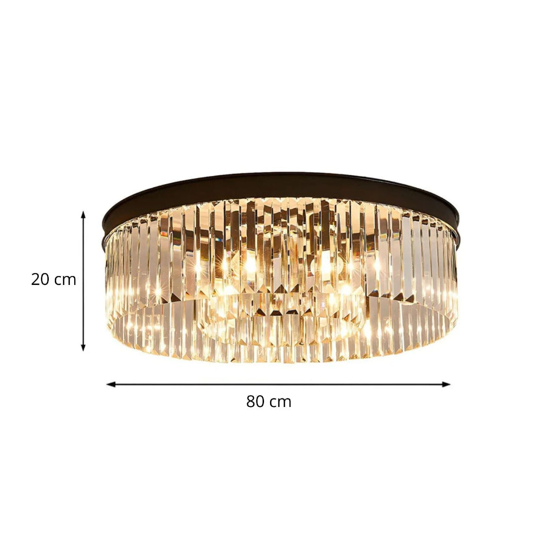 Crystal Iron Round Ceiling Light