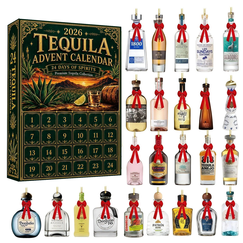 2026 Tequila Advent Calendar – 24 Hanging Mini Bottle Christmas Decorations