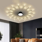 Wesley Plafonnier Feu d'Artifice Linéaire Moderne Noir/Doré - Neutralighting