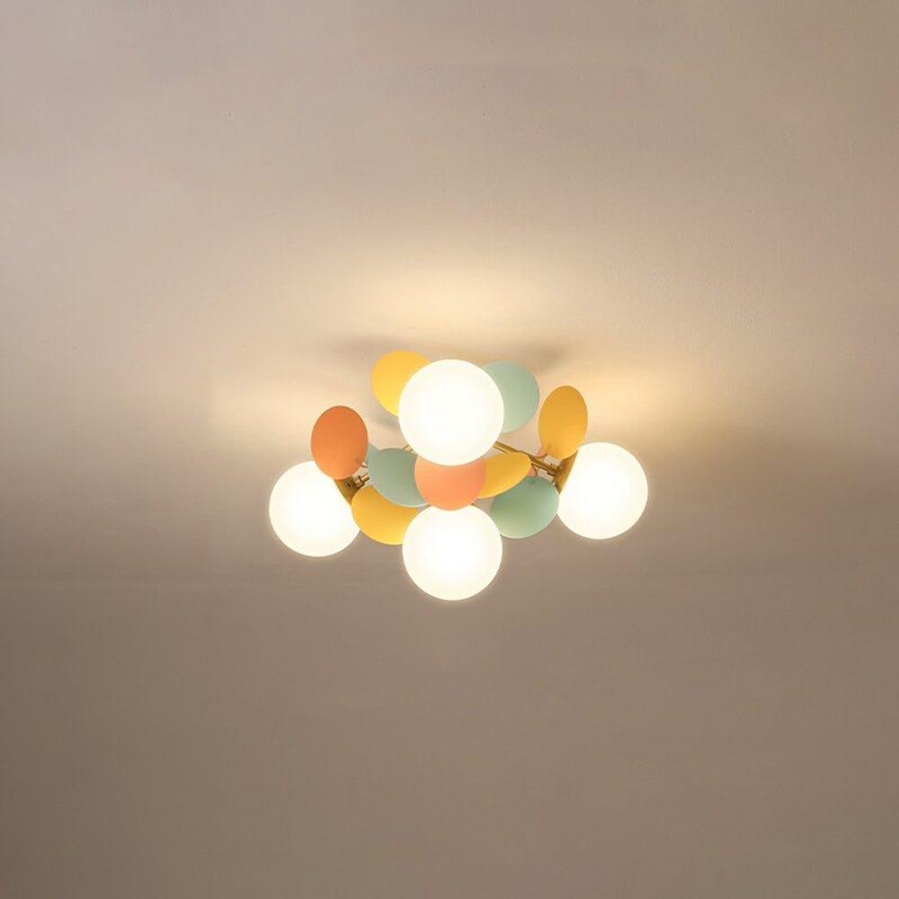 LED Ceiling Light Metal Glass and Acrylic Branch Design | Nature Inspired Style | Modern Botanical Interior Lighting