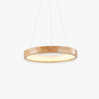 Ring Pendant Light Wood and Acrylic | Modern Minimalist Style | Uniform LED Illumination for Dining and Living Rooms
